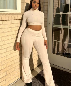 Lorlie ALWAYS CONFIDENT CROP RIBBED SET