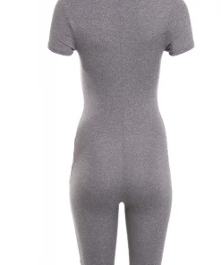 Lorlie ROMPERS ZIP ME UP GRAY BIKER ROMPER