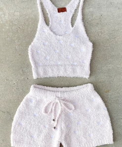 Lorlie DREAMING OF YOU COZY POWDER PINK TOP TOPS