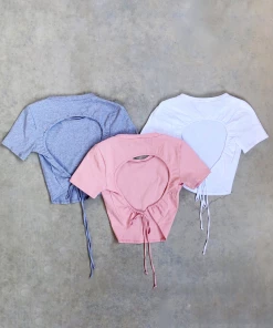 Lorlie TOPS "HEY BABY" GRAPHIC CROP TOP