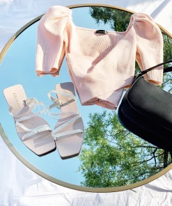 Lorlie TOPS FOREVER RIBBED PUFFY CROP TOP