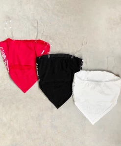 Lorlie BANDANA CLEAR STRAPS CROP TOP