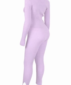 Lorlie FLIRTING IN LAVENDER RIBBED SET