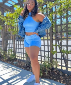 Lorlie OUT FOR A STROLL BIKER SHORTS