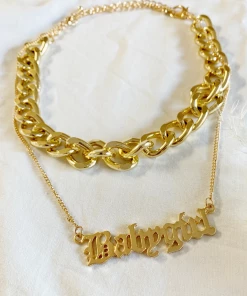 Lorlie "BABYGIRL" + LINK CHOCKER NECKLACE ACCESSORIES