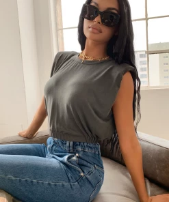 Lorlie TREND ALERT CHARCOAL MUSCLE TEE TOPS