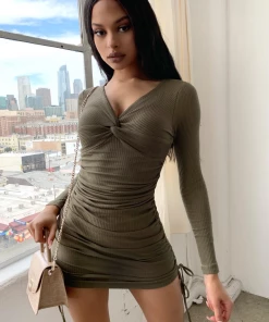 Lorlie A FOREVER FAVE MINI OLIVE DRESS