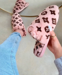 Lorlie SHOES SPONGY PINK FURRY SLIPPER
