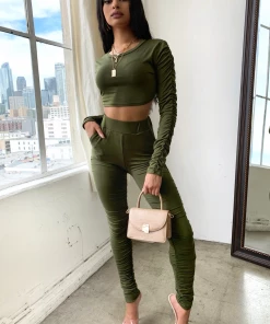 Lorlie OUT DAY AND NIGHT OLIVE STACKED SET