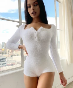 Lorlie CUDDLE WITH ME FUZZY ROMPER ROMPERS