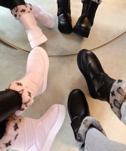 Lorlie SHOES WINTER FINEST PINK FAUX FUR BOOTS