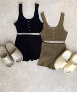 Lorlie QUICK NAIL RUN RIBBED TWO PIECE SET