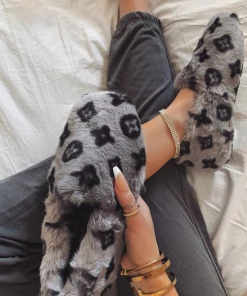 Lorlie SHOES SWEET TOUCH GREY FAUX FUR LOAFER