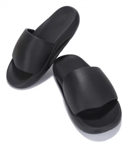 Lorlie ASTRO RUBBER BLACK SLIDE SHOES
