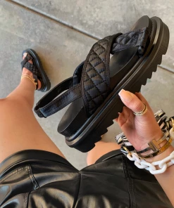 Lorlie GRABBING ALL TRENDS BLACK DAD SANDAL SHOES