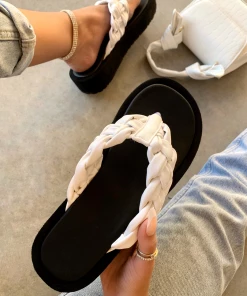 Lorlie LOOK TWICE WHITE THONG SANDAL