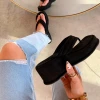 Lorlie BABYGIRL PLEASE BLACK THONG SANDAL SHOES