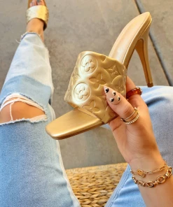 Lorlie LUXE LIFESTYLE GOLD QUILTED HEEL