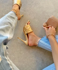 Lorlie LUXE LIFESTYLE GOLD QUILTED HEEL