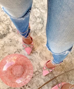 Lorlie MORE SPARKLE BOW PINK HEELS SHOES