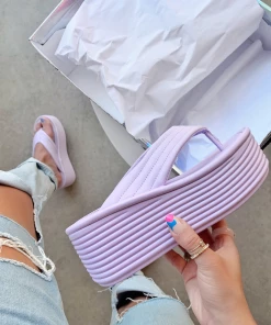 Lorlie HEAT & WAVES PURPLE THONG SANDAL SHOES