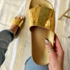 Lorlie SHOES TROPIC NIGHTS GOLD GLOSSY SLIDE