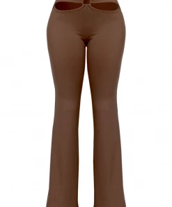 Lorlie BOTTOMS BREAKING RULES BROWN FLARE PANTS