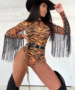 Lorlie LA TIGRESA SEXY ORANGE COWGIRL HALLOWEEN COSTUME