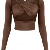 Lorlie WAITING UNTIL MIDNIGHT BROWN TOP TOPS