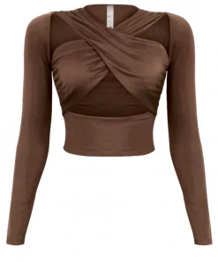 Lorlie WAITING UNTIL MIDNIGHT BROWN TOP TOPS