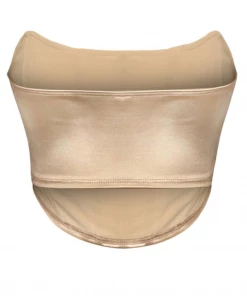 Lorlie WOMENS QUITE AN EVENING SHINY BEIGE CORSET TOP