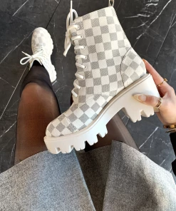 Lorlie BOLD WITH AN ATTITUDE OFF WHITE BOOTS