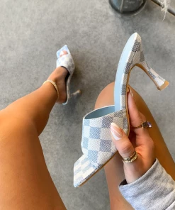 Lorlie A WHOLE NEW LEVEL BLUE MULE HEEL