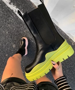 Lorlie FEELS LIKE MONEY LIME CHELSEA BOOTS