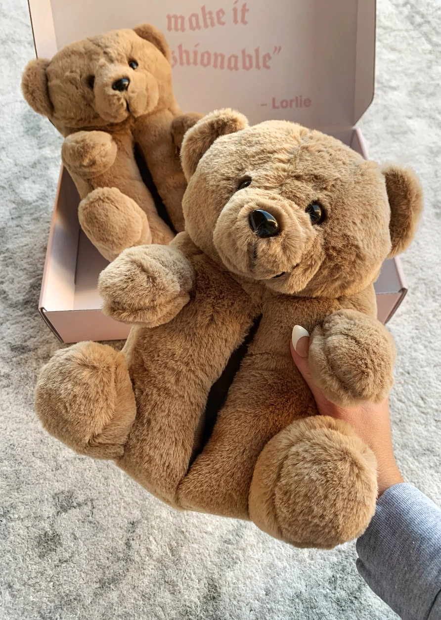 Lorlie HUG ME BROWN TEDDY SLIPPER 4 Lorlie HUG ME BROWN TEDDY SLIPPER