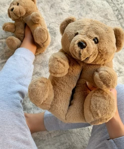 Lorlie HUG ME BROWN TEDDY SLIPPER