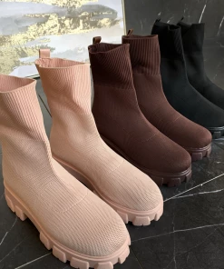 Lorlie GOOD DAYS BEIGE CHUNKY ANKLE BOOT