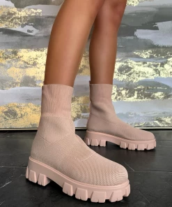 Lorlie GOOD DAYS BEIGE CHUNKY ANKLE BOOT