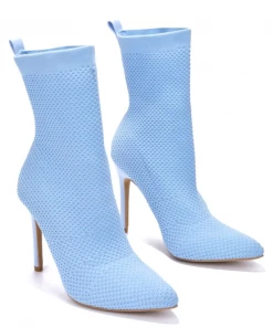 Lorlie WOMENS NEXT TO YOU BLUE KNIT HEEL BOOT