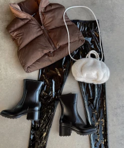 Lorlie WOMENS A NEED BROWN CROPPED PUFFER VEST