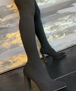 Lorlie WOMENS YOU WANT ME KHAKI THIGH HIGH BOOTS