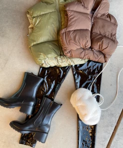Lorlie A MUST OLIVE REVERSIBLE PUFFER VEST SWEATERS & JACKETS