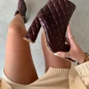 Lorlie WOMENS GIVING IT ALL BROWN QUILTED BOOTIES
