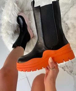 Lorlie WOMENS FEELS LIKE MONEY ORANGE CHELSEA BOOTS