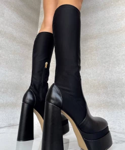 Lorlie WOMENS GROOVIN OUT PLATFORM BLACK BOOT