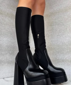 Lorlie WOMENS GROOVIN OUT PLATFORM BLACK BOOT