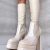 Lorlie GROOVIN OUT PLATFORM CREAM BOOT WOMENS