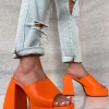 Lorlie A GOOD REASON ORANGE BLOCK HEEL WOMENS