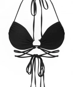 Lorlie NEW MONEY BLACK HALTER TOP