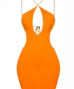 Lorlie WOMENS IN MY FEELINGS ORANGE MINI DRESS